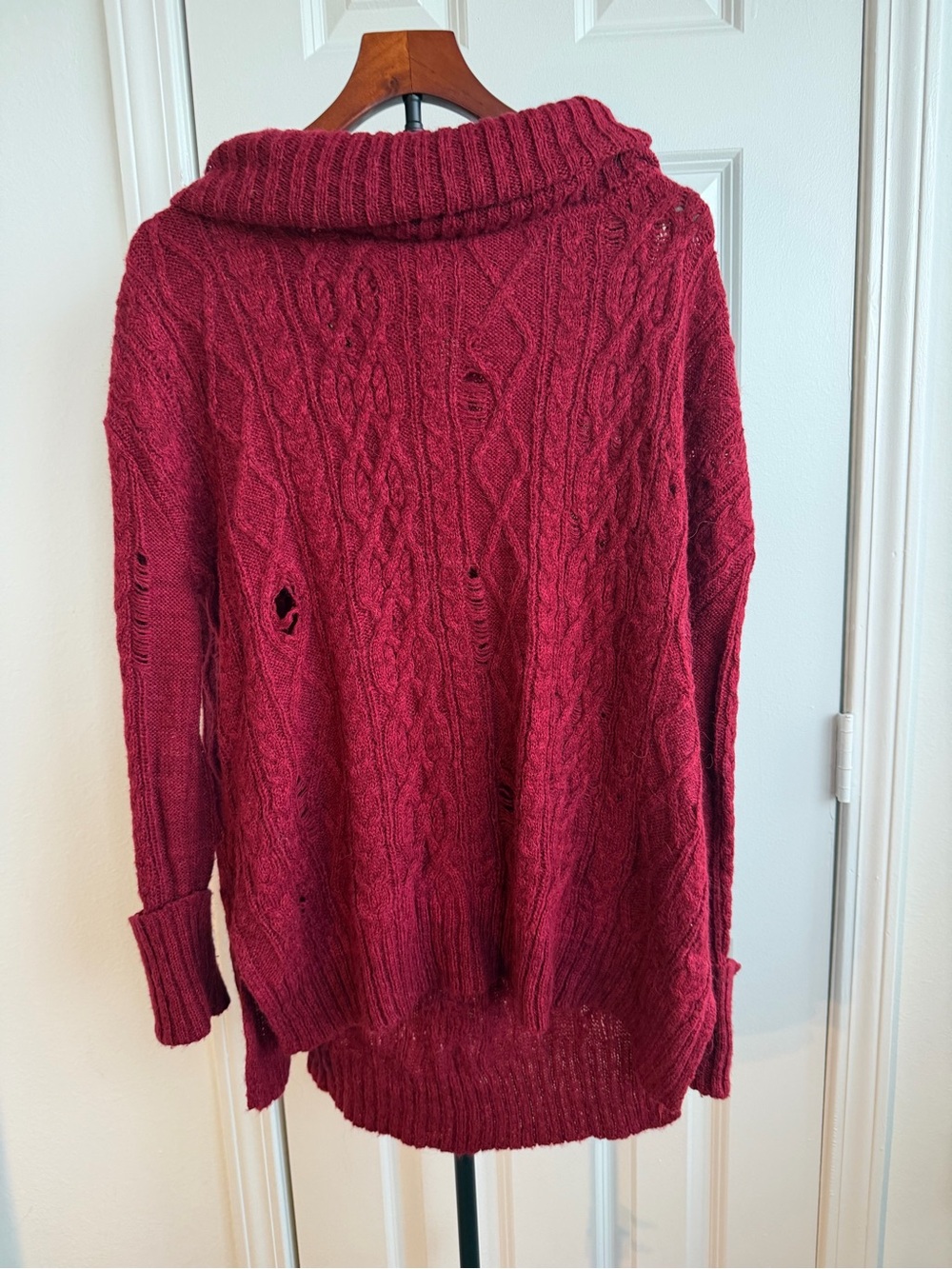 free people distressed turtleneck sweater